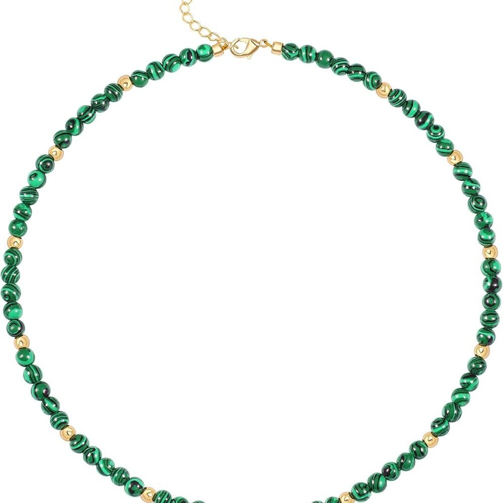 Turquoise Beaded Choker Necklace Chakra Stone Necklace Adjustable
